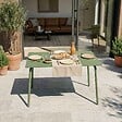OVIALA - Table de jardin en acier 6 places 120 cm vert cactus - Palavas - vignette