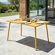 OVIALA - Table de jardin en acier 6 places 120 cm jaune  - Palavas - vignette