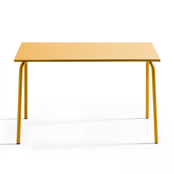 OVIALA - Table de jardin en acier 6 places 120 cm jaune  - Palavas - large