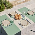 OVIALA - Table de jardin en acier 120 x 70 cm vert sauge - Palavas - vignette
