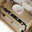 COSYNEO - Meuble de salle de bain 120cm avec plateau et vasque à poser arrondie - 2 tiroirs - nebraska (chêne clair) - IDA - vignette