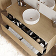 COSYNEO - Meuble de salle de bain 120cm avec plateau et vasque à poser ronde - 2 tiroirs - nebraska (chêne clair) - IDA - vignette