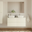 COSYNEO - Meuble de salle de bain 140cm avec plateau et 2 vasques à poser arrondies - 4 tiroirs - blanc brillant - IDA - vignette