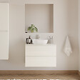 COSYNEO - Meuble de salle de bain 70cm avec plateau et vasque à poser arrondie - 2 tiroirs - blanc brillant - IDA - vignette