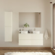 COSYNEO - Meuble de salle de bain 140cm avec plateau et 2 vasques à poser rondes - 4 tiroirs - sans miroir - blanc brillant - IDA - vignette