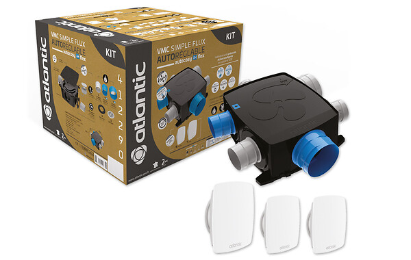 ATLANTIC - Kit Vmc Autocosy Ih Flex - Simple Flux Autoréglable - 330m 252/h - 15db - Avec Bouches Line - large