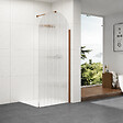 OTITEC - Paroi de douche italienne flûtée - 100 x 195 cm - Cuivre brossé - SIENA - vignette