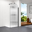 OTITEC - Paroi de douche italienne flûtée - 120 x 195 cm - Noir - SIENA - vignette