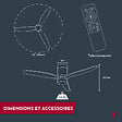 THOMSON - Ventilateur de plafond avec lumière THOMSON OLIA avec pales en bois certifié FSC, diamètre de 132 cm et télécommande incluse - vignette