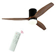 THOMSON - Ventilateur de plafond avec lumière THOMSON NERO avec pales en bois certifié FSC, diamètre de 132 cm et télécommande incluse - vignette