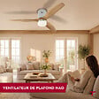 THOMSON - Ventilateur de plafond avec lumière THOMSON NAO avec pales en bois certifié FSC, diamètre de 132 cm et télécommande incluse - vignette