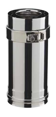 POUJOULAT - Conduit droit pour poêle à granulés - PGI pour poêles à Pellets - Diamètre 80/130 - Longueur 250 - Finition : inox - large