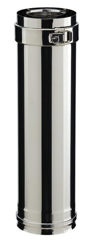 POUJOULAT - Conduit droit pour poêle à granulés - PGI pour poêles à Pellets - Diamètre 80/130 - Longueur 450 - Finition : Inox - large