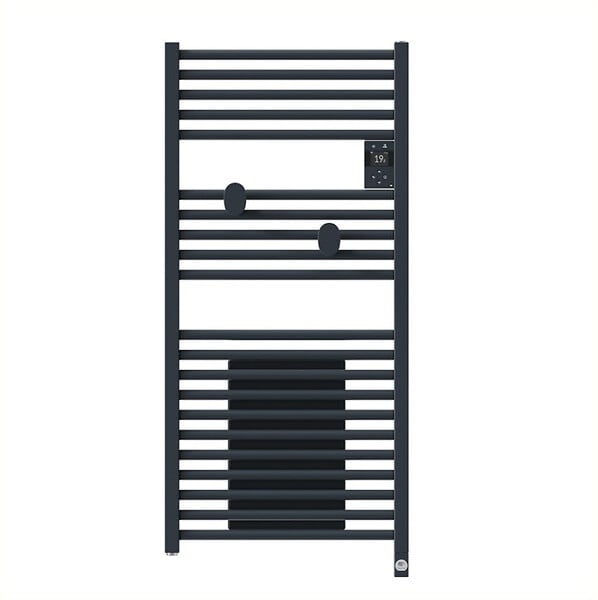 THERMOR - Sèche-serviettes connecté Riva 5 Etroit avec soufflerie 1500W Carbone - THERMOR - 471658 - large