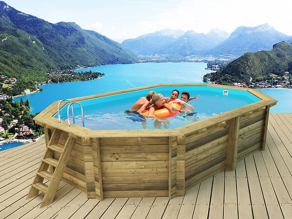 HABITAT ET JARDIN - Piscine bois " Miami 130 " - 4.86 x 3.36 x 1.30 m - large