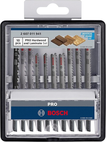BOSCH - Coffret Pro 10 lames de scie sauteuse pour bois dur et stratifié 83 mm -  - 2607011941 - large