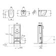 JACOB DELAFON - Pack WC suspendu sans bride Rodin+ avec abattant + bâti support + plaque blanche + tabouret blanc - vignette