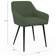 ID MARKET - Lot de 2 chaises de salle à manger, fauteuils de table JANY en velours côtelé vert kaki - vignette