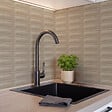 RO'MA NATURE - Carrelage effet Zellige Greige 14,6x4,8x0,8 cm Brillant Bravio - Mur intérieur (vendu par carton de 0,42 m²) - vignette