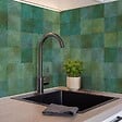 RO'MA NATURE - Carrelage effet Zellige Vert 10x10x0,85 cm Caldero - Mur intérieur (vendu par carton de 0,6 m²) - vignette