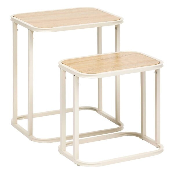 5 FIVE SIMPLY SMART - Lot de 2 tables gigognes Curvy bois clair - large