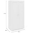 ID MARKET - Armoire 2 portes VITO blanc penderie 80 cm avec étagères rangement maxi capacité - vignette