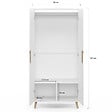 ID MARKET - Armoire 2 portes HELSINKI scandinave blanc penderie 80 cm avec étagères rangement maxi capacité - vignette