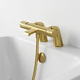 ESSEBAGNO - Colonnettes raccord bain-douche or brossé - vignette