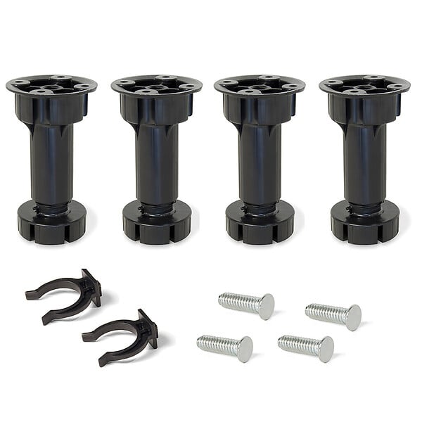 EMUCA - Kit de 4 pieds réglables de 115 à  140mm mm en plastique noir  - EMUCA - 3999017 - large