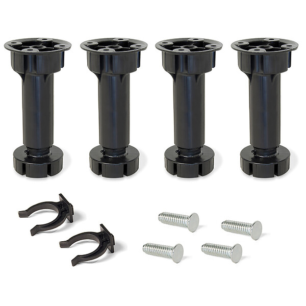 EMUCA - Kit de 4 pieds ABS hauteur 150mm avec 4 vis et 2 clips réglage 148-165mm - EMUCA - 3999417 - large