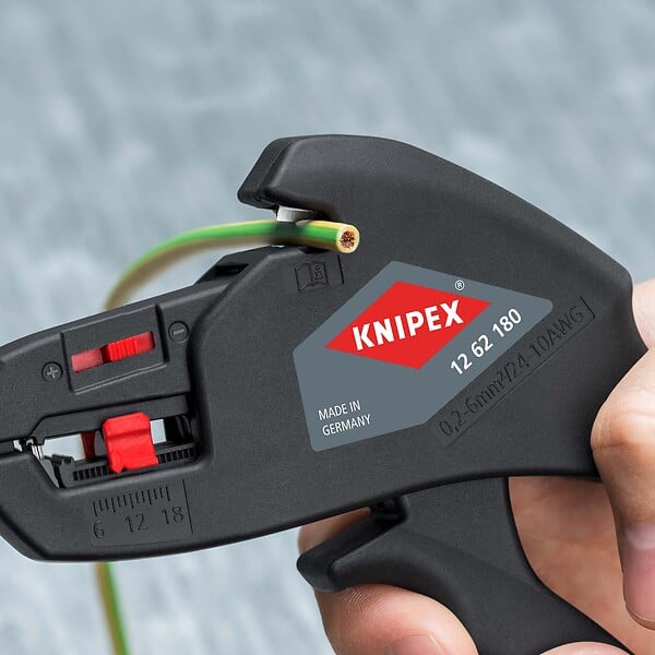 KNIPEX - Pince à dénuder automatique KNIPEX 12 62 180 de 0,2 à 6mm² - large