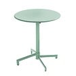 OVIALA - Ensemble table de jardin et 2 fauteuils en métal vert sauge - Palavas - vignette