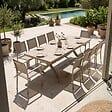 OVIALA - Table de jardin extensible en aluminium et céramique 10 places crème - Tivoli - vignette