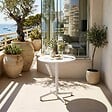 OVIALA - Ensemble table de jardin et 2 fauteuils en métal blanc - Palavas - vignette