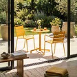 OVIALA - Ensemble table de jardin et 2 fauteuils en métal jaune - Palavas - vignette