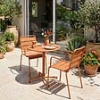 OVIALA - Ensemble table de jardin et 2 fauteuils en métal caramel - Palavas - vignette