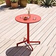 OVIALA - Ensemble table de jardin et 2 fauteuils en métal rouge - Palavas - vignette
