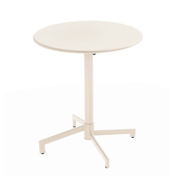 OVIALA - Ensemble table de jardin et 2 fauteuils en métal ivoire - Palavas - large