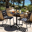 OVIALA - Ensemble table de jardin et 2 fauteuils en métal noir - Palavas - vignette