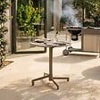OVIALA - Ensemble table de jardin et 2 fauteuils en métal taupe - Palavas - vignette