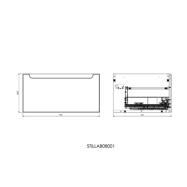 NATUREL - Meuble de salle de bain complémentaire Naturel Stilla 80x30x45 cm blanc (STILLAB08001) - large