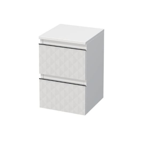 SWISS AQUA TECHNOLOGIES - Meuble de salle de bain suspendu avec décor 3D, SAT Cube Way, 32,5x51x33 cm blanc mat (CUBE3DN322ZBP) - large