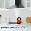 CIARRA - Ciarra Hotte aspirante décorative 60cm hotte de cuisine murale 370m3h 3 vitesses Classe A évacuation ou recyclage filtre charbon NON INCLUS - vignette