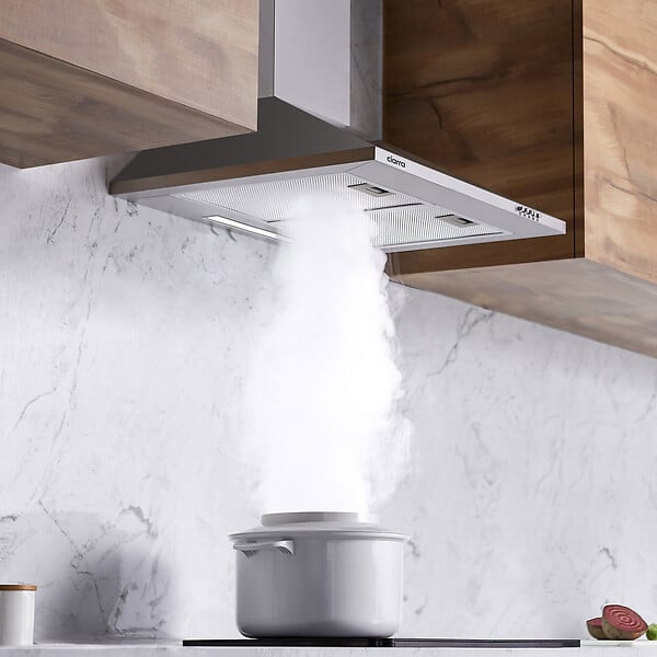 CIARRA - Ciarra hotte de cuisine décorative 60cm hotte aspirante murale 370m3h 3 vitesses Classe A évacuation ou recyclage filtre charbon NON INCLUS - large