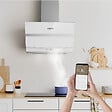 CIARRA - Ciarra hotte de cuisine inclinée 60cm hotte aspirante murale 650m3h 4 vitesses évacuation ou recyclage filtre charbon NON INCLUS - vignette