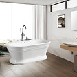 STANO - Baignoire îlot design sur socle ovale SEATTLE blanche 150 cm - vignette