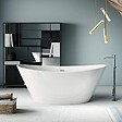 STANO - Baignoire îlot design ovale BRIGHTON blanche 157 cm - vignette