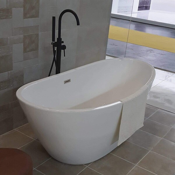 STANO - Baignoire îlot design ovale BRIGHTON blanche 157 cm - large