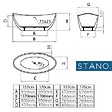 STANO - Baignoire îlot design ovale BRIGHTON blanche 157 cm - vignette