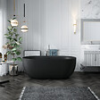 STANO - Baignoire îlot design ovale LISBON noir mat 150 cm - vignette